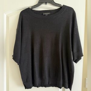 Ann Taylor Black Linen Blend Dolman Sleeve Sweater Top Size Medium